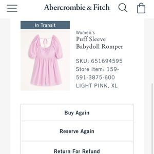 Pink babydoll romper A & F